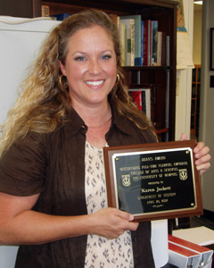 Karen Jackett with award
