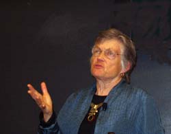 Claudia Koonz lecturing