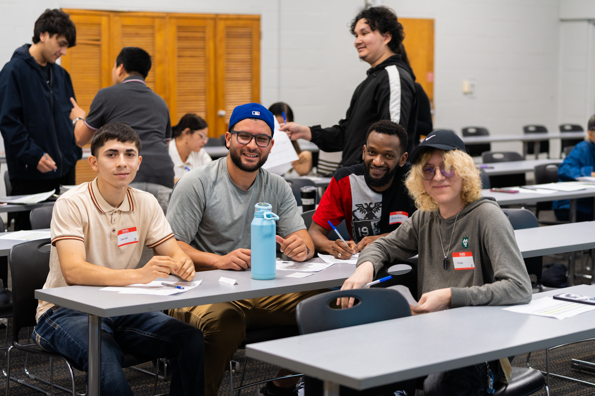 students at desk