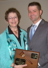 Janet L. Richards celebrates with son, Robert, during the AWA annual banquet Jan. 21.