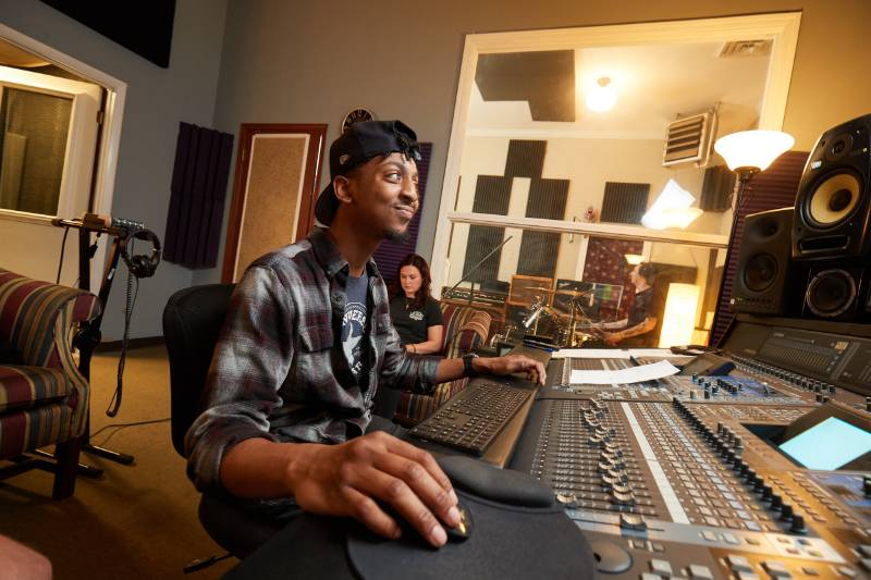 student at soundboard