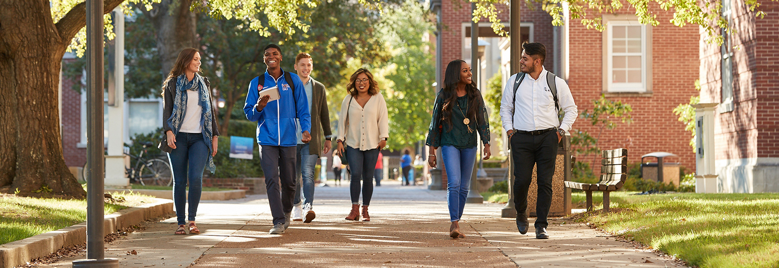 Students Walking Across Campus