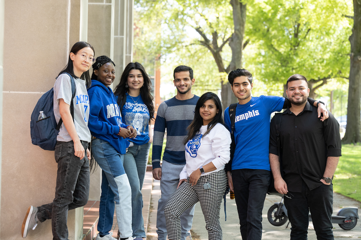 International students gathered on University of memphis campus