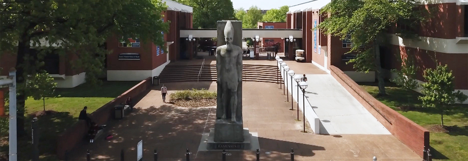 Ramesses statue on campus