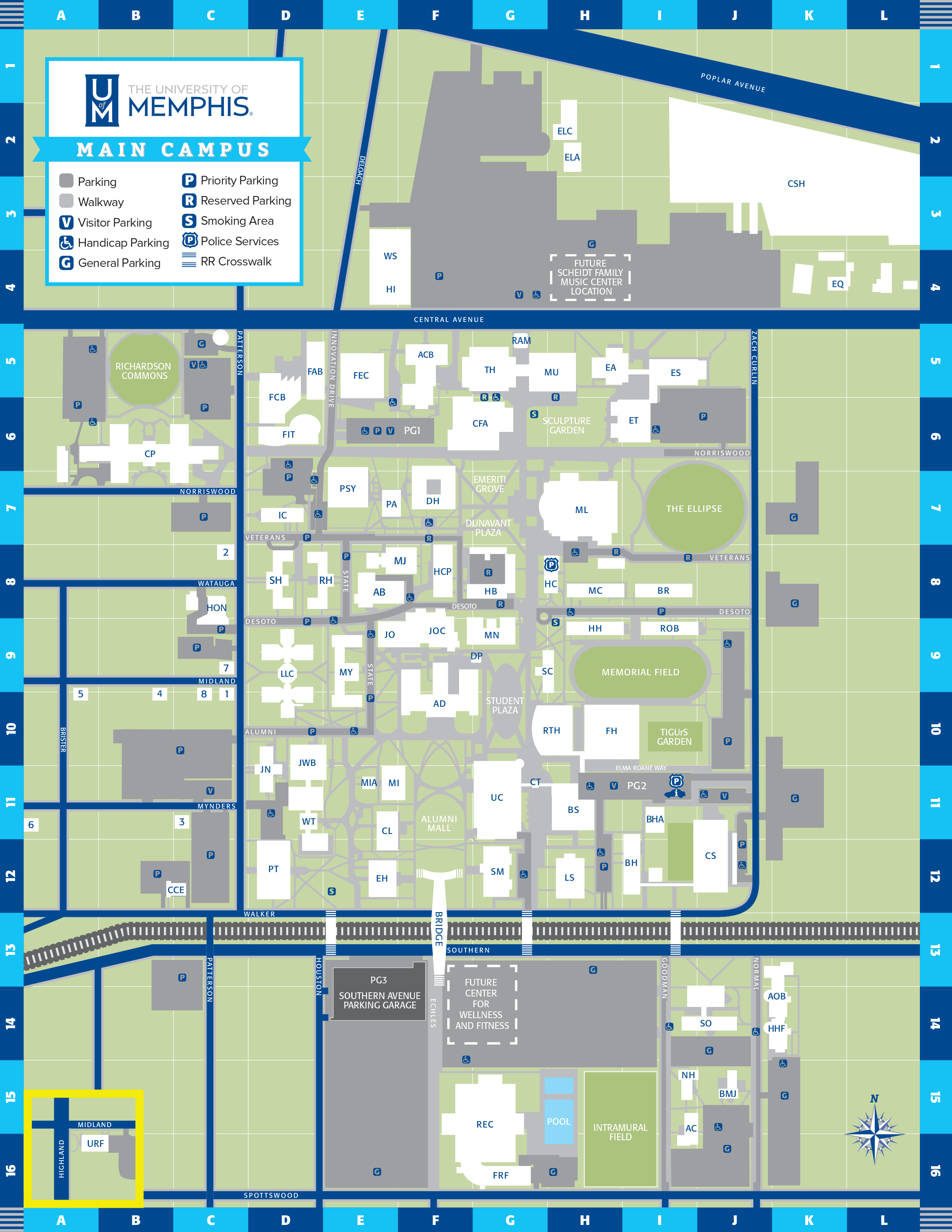 University of Memphis Campus Map