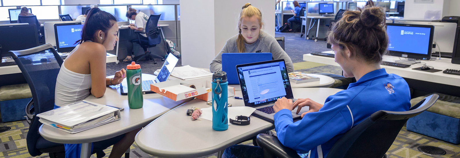 Group of students studying 