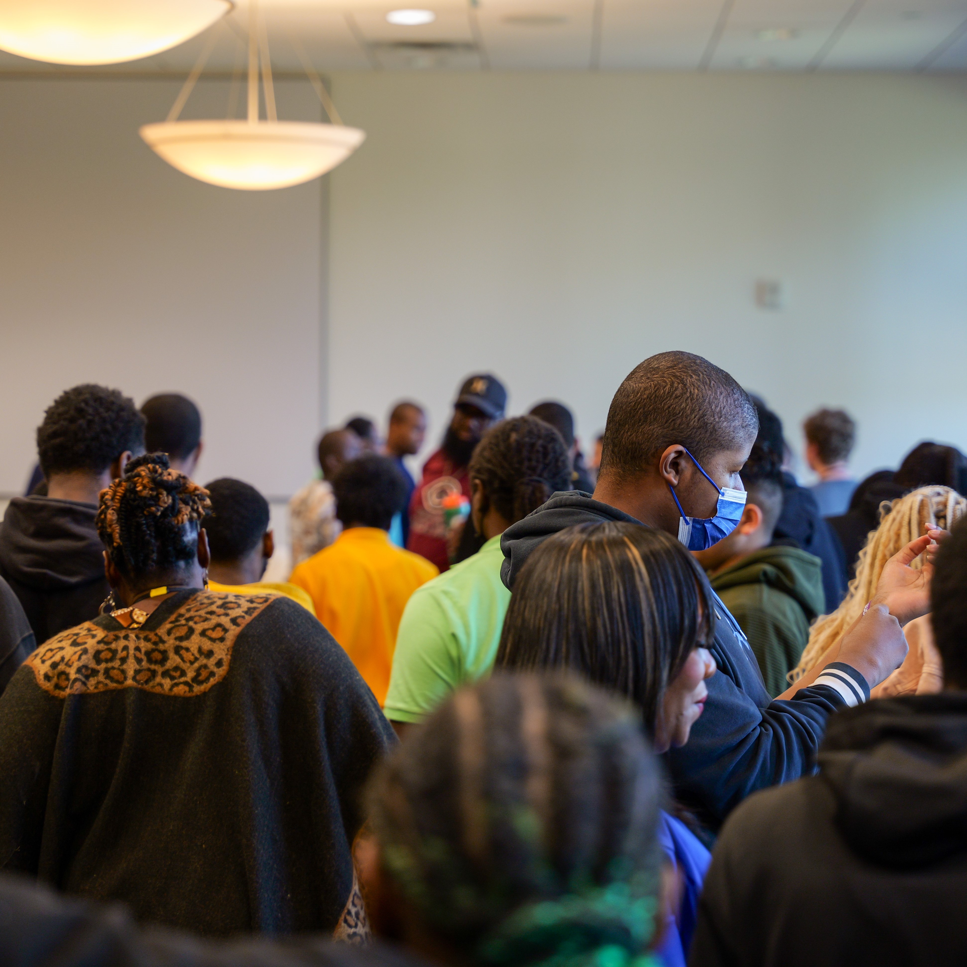 Students attending UMID resource fair