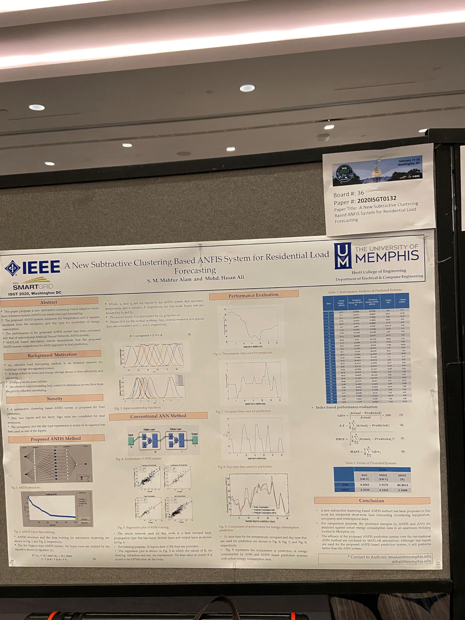 Dr. Hasan Ali was presenting a poster at the IEEE Innovative Smart Grid Technologies (ISGT) conference held in Washington DC in 2020.