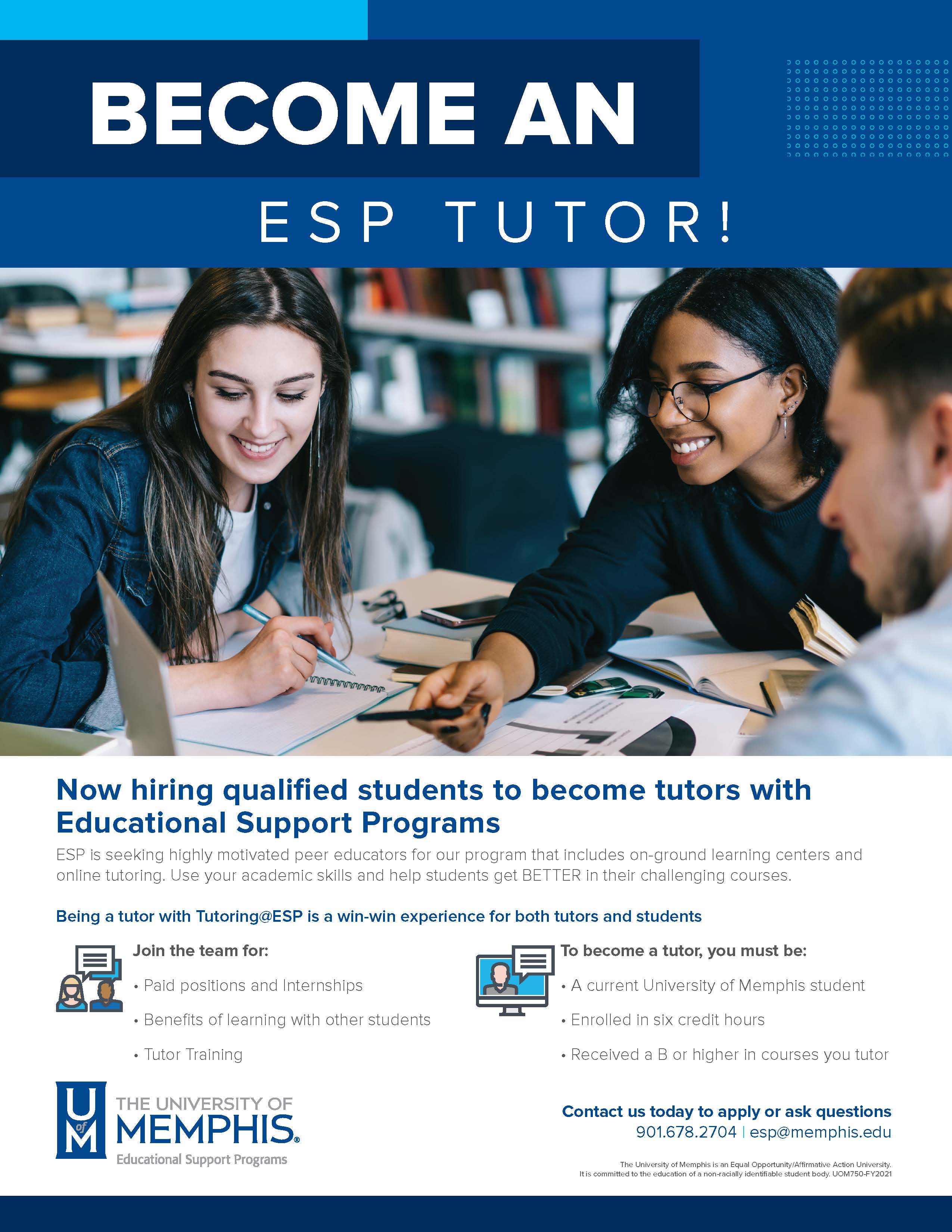 Now Hiring Tutors Flyer