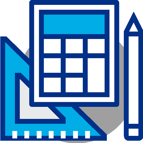 calculator and pencil icon