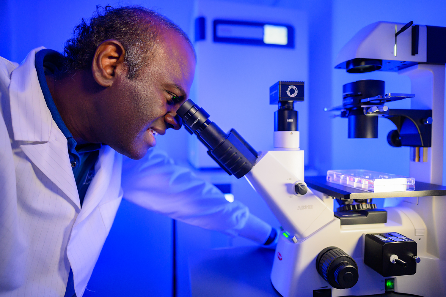 Chida Ramanathan in research lab