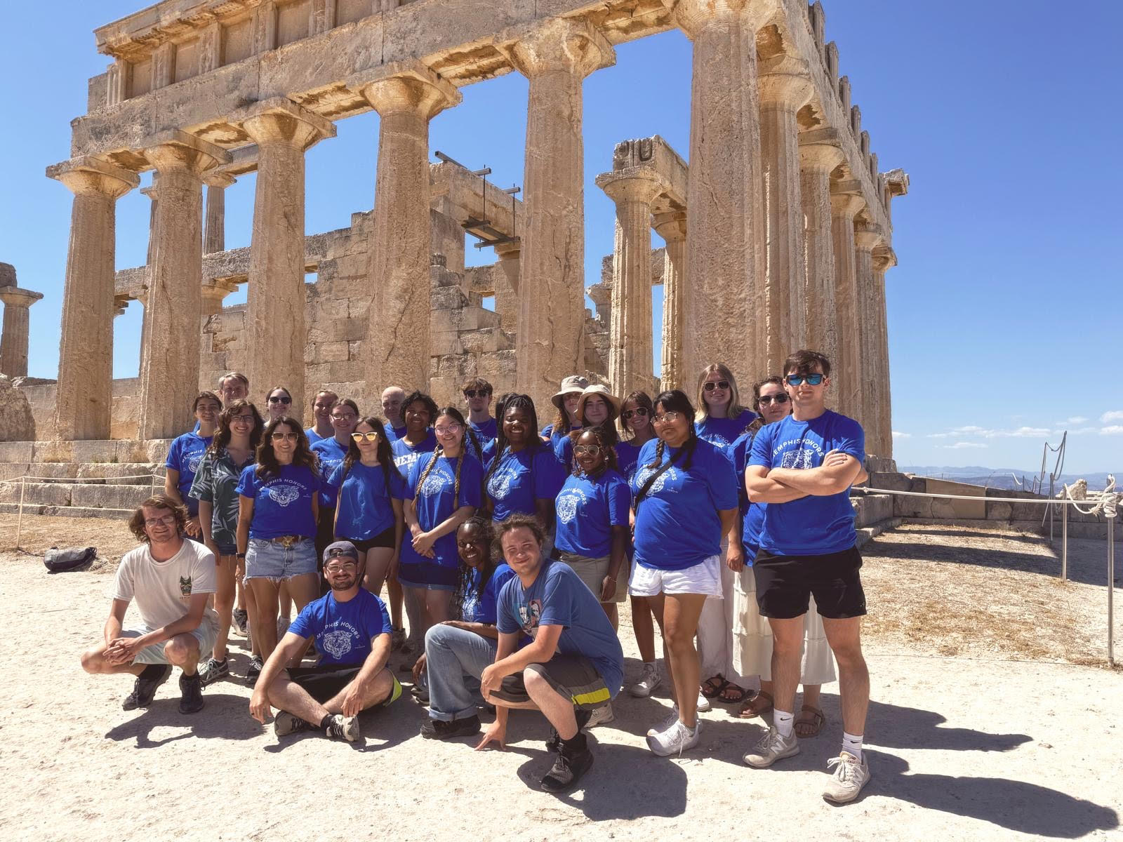 Greece Group 2024 in front of ancient temple