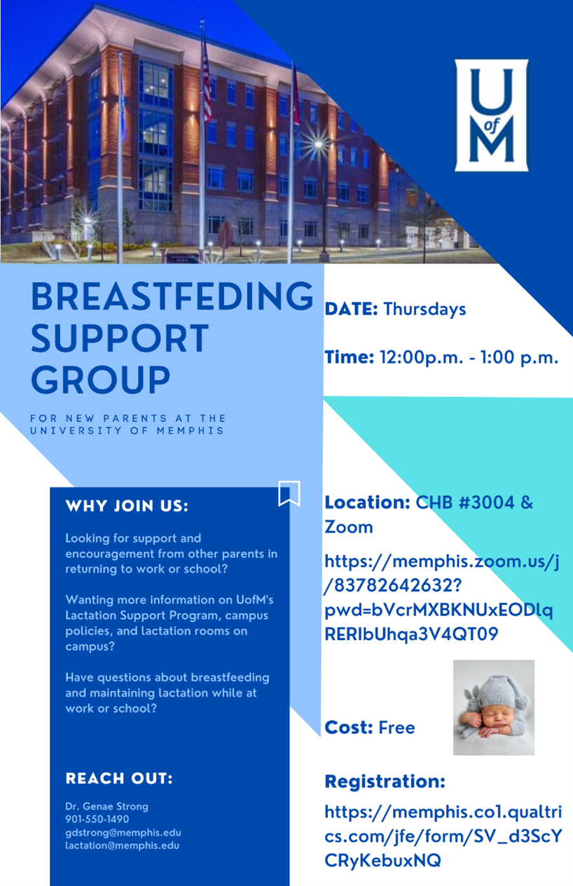 Breastfeeding support group information on flyer