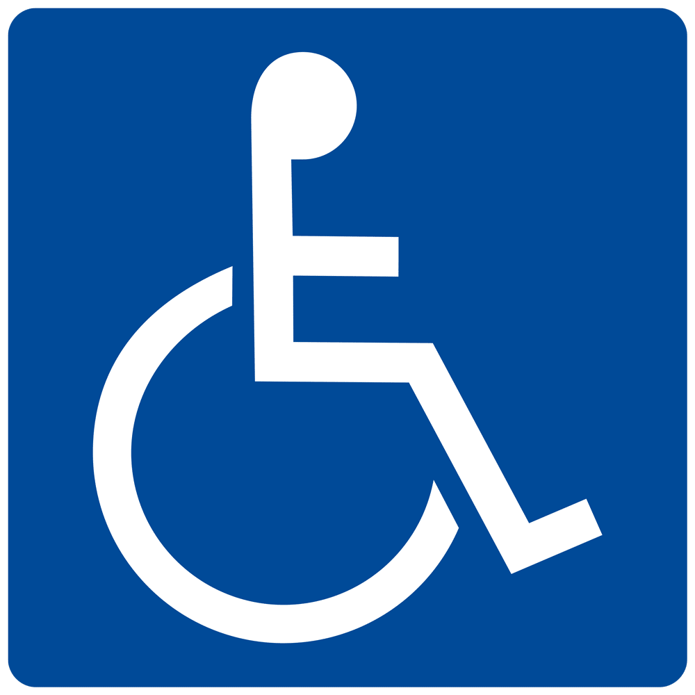 accessibility symbol depicting person in wheelchair