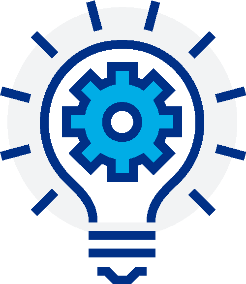 lightbulb icon with dark blue highlights