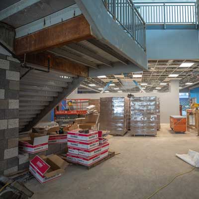 Construction work inside a UofM building