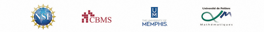 NSF Logo, CBMS Logo, UofM Logo, Universite de Poitiers Mathematiques Logo