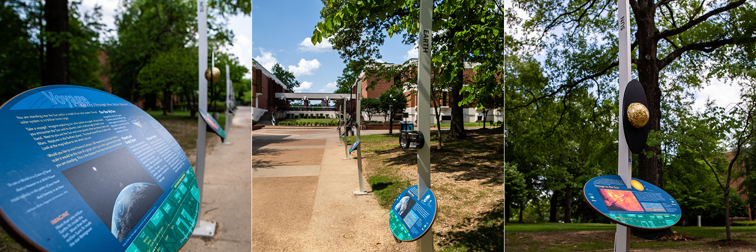 Voyage Solar System Scale Model on the University of Memphis main campus