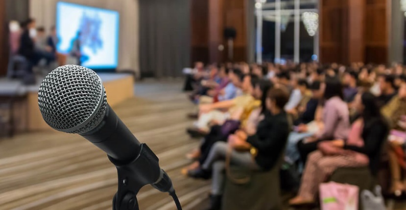 Microphone at a podium