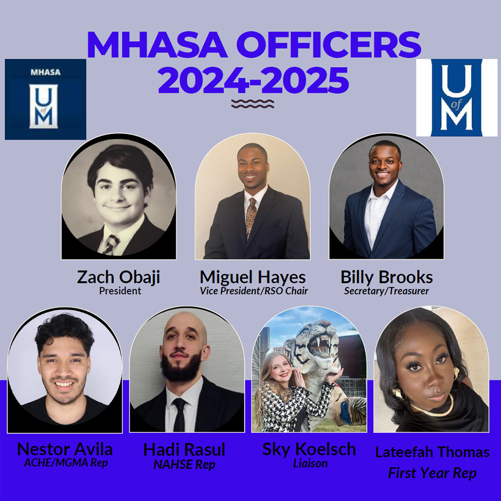 Headshots of MHASA officers 2024-2025