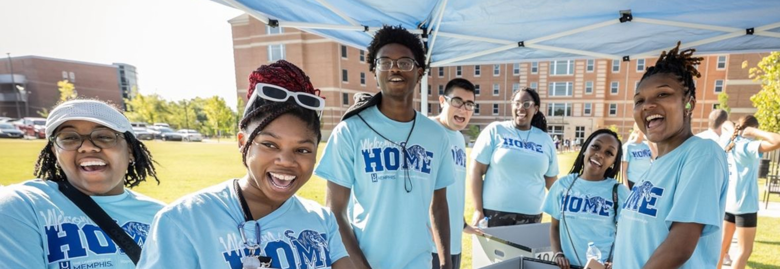 Students greeting other students 