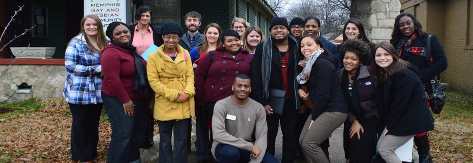 Social Work students outside the Memphis Gay and Lesbian Community Center