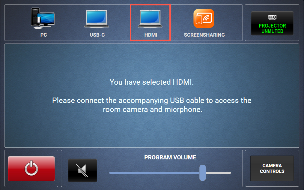 hdmi button selection