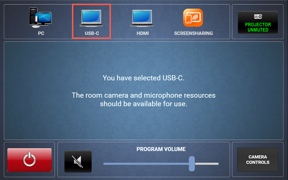 usb button selection