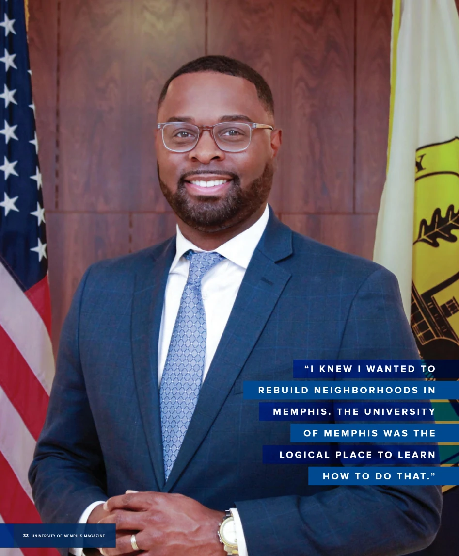 Cover of Summer 2024 Magazine | Leaders Learn Here. Paul Young City of Memphis Mayor - Two-Time UofM Graduate