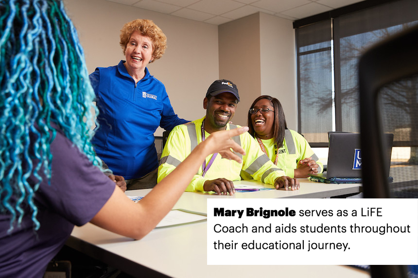 Mary Brignole serves as a LiFE Coach and aids students throughout their educational journey.