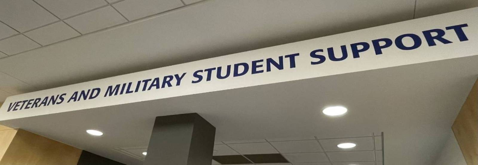 veterans military support center sign